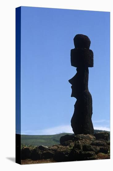 Chile, Easter Island, Rapa-Nui National Park, Ko Te Riku Megalith on Tahai Ahu Stone Platform-null-Stretched Canvas