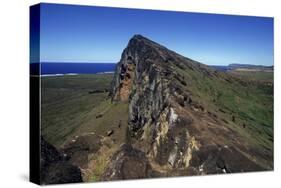 Chile, Easter Island, Rapa-Nui, National Park, Landscape with Rano Raraku Crater-null-Stretched Canvas