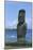 Chile, Easter Island, Rapa-Nui National Park, Moai Megalithic Statue at Coast-null-Mounted Giclee Print
