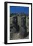 Chile, Easter Island, Rapa-Nui National Park, Moai Megalithic Statues at Rano Raraku Crater-null-Framed Giclee Print