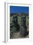 Chile, Easter Island, Rapa-Nui National Park, Moai Megalithic Statues at Rano Raraku Crater-null-Framed Giclee Print