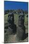 Chile, Easter Island, Rapa-Nui National Park, Moai Megalithic Statues at Rano Raraku Crater-null-Mounted Giclee Print