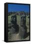 Chile, Easter Island, Rapa-Nui National Park, Moai Megalithic Statues at Rano Raraku Crater-null-Framed Stretched Canvas