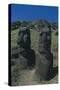 Chile, Easter Island, Rapa-Nui National Park, Moai Megalithic Statues at Rano Raraku Crater-null-Stretched Canvas