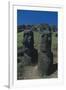 Chile, Easter Island, Rapa-Nui National Park, Moai Megalithic Statues at Rano Raraku Crater-null-Framed Giclee Print