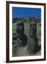Chile, Easter Island, Rapa-Nui National Park, Moai Megalithic Statues at Rano Raraku Crater-null-Framed Giclee Print