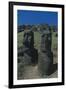 Chile, Easter Island, Rapa-Nui National Park, Moai Megalithic Statues at Rano Raraku Crater-null-Framed Giclee Print