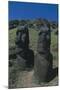 Chile, Easter Island, Rapa-Nui National Park, Moai Megalithic Statues at Rano Raraku Crater-null-Mounted Giclee Print