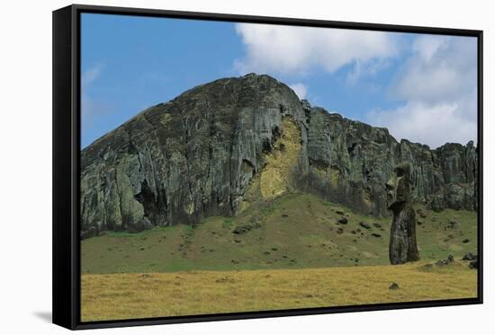 Chile, Easter Island, Rapa-Nui National Park, Moai Statue-null-Framed Stretched Canvas