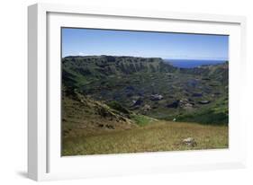 Chile, Easter Island, Rapa-Nui National Park, Rano Kao Crater Lake-null-Framed Giclee Print