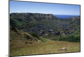 Chile, Easter Island, Rapa-Nui National Park, Rano Kao Crater Lake-null-Mounted Giclee Print