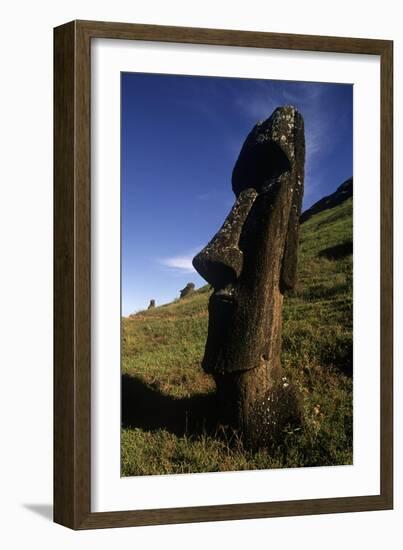 Chile, Easter Island, Rapa-Nui National Park, Rano Raraku, Anthropomorphic 'Moai' Monoliths-null-Framed Giclee Print