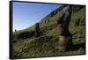 Chile, Easter Island, Rapa-Nui National Park, Rano Raraku, Anthropomorphic 'Moai' Monoliths-null-Framed Stretched Canvas