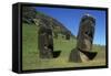 Chile, Easter Island, Rapa-Nui National Park, Rano Raraku, Anthropomorphic 'Moai' Monoliths-null-Framed Stretched Canvas