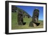 Chile, Easter Island, Rapa-Nui National Park, Rano Raraku, Anthropomorphic 'Moai' Monoliths-null-Framed Giclee Print