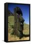 Chile, Easter Island, Rapa-Nui National Park, Rano Raraku, Anthropomorphic 'Moai' Monoliths-null-Framed Stretched Canvas