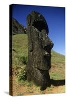 Chile, Easter Island, Rapa-Nui National Park, Rano Raraku, Anthropomorphic 'Moai' Monoliths-null-Stretched Canvas