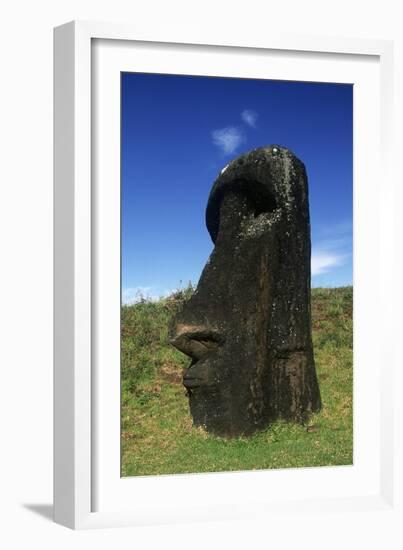 Chile, Easter Island, Rapa-Nui National Park, Rano Raraku, Anthropomorphic 'Moai' Monoliths-null-Framed Giclee Print