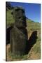 Chile, Easter Island, Rapa-Nui National Park, Rano Raraku, Anthropomorphic 'Moai' Monoliths-null-Stretched Canvas