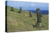 Chile, Easter Island, Rapa-Nui National Park, Rano Raraku Crater, Moai Statues-null-Stretched Canvas