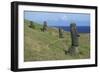 Chile, Easter Island, Rapa-Nui National Park, Rano Raraku Crater, Moai Statues-null-Framed Giclee Print