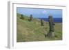 Chile, Easter Island, Rapa-Nui National Park, Rano Raraku Crater, Moai Statues-null-Framed Giclee Print