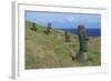 Chile, Easter Island, Rapa-Nui National Park, Rano Raraku Crater, Moai Statues-null-Framed Giclee Print