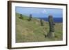 Chile, Easter Island, Rapa-Nui National Park, Rano Raraku Crater, Moai Statues-null-Framed Giclee Print