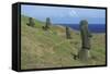 Chile, Easter Island, Rapa-Nui National Park, Rano Raraku Crater, Moai Statues-null-Framed Stretched Canvas