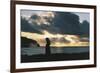 Chile, Easter Island, Rapa-Nui National Park, Tahai, Megalithic Anthropomorphic Statue at Sunset-null-Framed Giclee Print