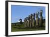 Chile, Easter Island, Rapa-Nui National Park, the Seven Moais at Akivi Ahu Stone Platform-null-Framed Giclee Print