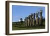 Chile, Easter Island, Rapa-Nui National Park, the Seven Moais at Akivi Ahu Stone Platform-null-Framed Giclee Print