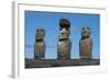 Chile, Easter Island, Rapa Nui NP, Ahu Tongariki. Moai with Pukao-Cindy Miller Hopkins-Framed Photographic Print