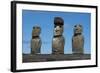 Chile, Easter Island, Rapa Nui NP, Ahu Tongariki. Moai with Pukao-Cindy Miller Hopkins-Framed Photographic Print