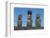 Chile, Easter Island, Rapa Nui NP, Ahu Tongariki. Moai with Pukao-Cindy Miller Hopkins-Framed Photographic Print