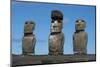 Chile, Easter Island, Rapa Nui NP, Ahu Tongariki. Moai with Pukao-Cindy Miller Hopkins-Mounted Photographic Print