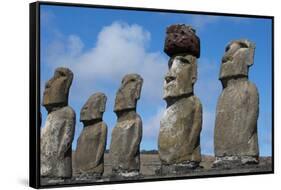 Chile, Easter Island, Rapa Nui NP, Ahu Tongariki. Moi Statues-Cindy Miller Hopkins-Framed Stretched Canvas