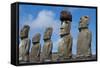 Chile, Easter Island, Rapa Nui NP, Ahu Tongariki. Moi Statues-Cindy Miller Hopkins-Framed Stretched Canvas