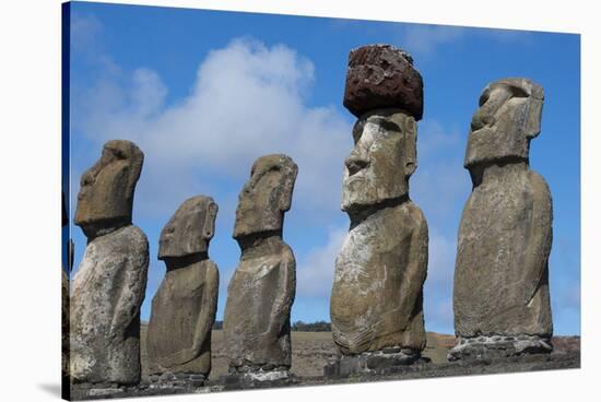 Chile, Easter Island, Rapa Nui NP, Ahu Tongariki. Moi Statues-Cindy Miller Hopkins-Stretched Canvas