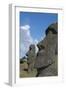 Chile, Easter Island. Rapa Nui NP, Historic Site of Rano Raraku. Moi-Cindy Miller Hopkins-Framed Photographic Print