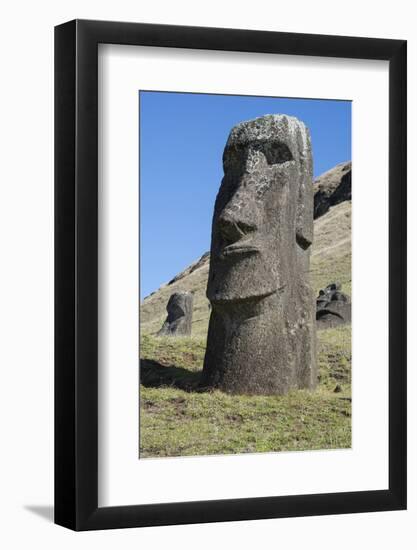 Chile, Easter Island. Rapa Nui NP, Historic Site of Rano Raraku-Cindy Miller Hopkins-Framed Photographic Print