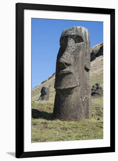 Chile, Easter Island. Rapa Nui NP, Historic Site of Rano Raraku-Cindy Miller Hopkins-Framed Photographic Print