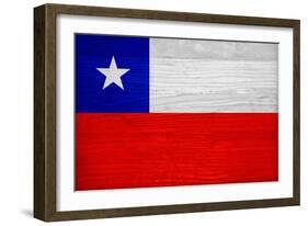 Chile Flag Design with Wood Patterning - Flags of the World Series-Philippe Hugonnard-Framed Art Print