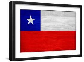 Chile Flag Design with Wood Patterning - Flags of the World Series-Philippe Hugonnard-Framed Art Print