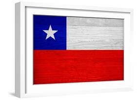 Chile Flag Design with Wood Patterning - Flags of the World Series-Philippe Hugonnard-Framed Art Print