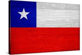 Chile Flag Design with Wood Patterning - Flags of the World Series-Philippe Hugonnard-Stretched Canvas