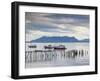 Chile, Magallanes Region, Puerto Natales, Fishing Boats, Seno Ultima Esperanza Bay-Walter Bibikow-Framed Photographic Print