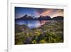 Chile, Magallanes Region, Torres Del Paine National Park, Lago Pehoe, Landscape, Dawn-Jay Goodrich-Framed Photographic Print