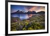 Chile, Magallanes Region, Torres Del Paine National Park, Lago Pehoe, Landscape, Dawn-Jay Goodrich-Framed Photographic Print