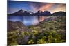 Chile, Magallanes Region, Torres Del Paine National Park, Lago Pehoe, Landscape, Dawn-Jay Goodrich-Mounted Photographic Print